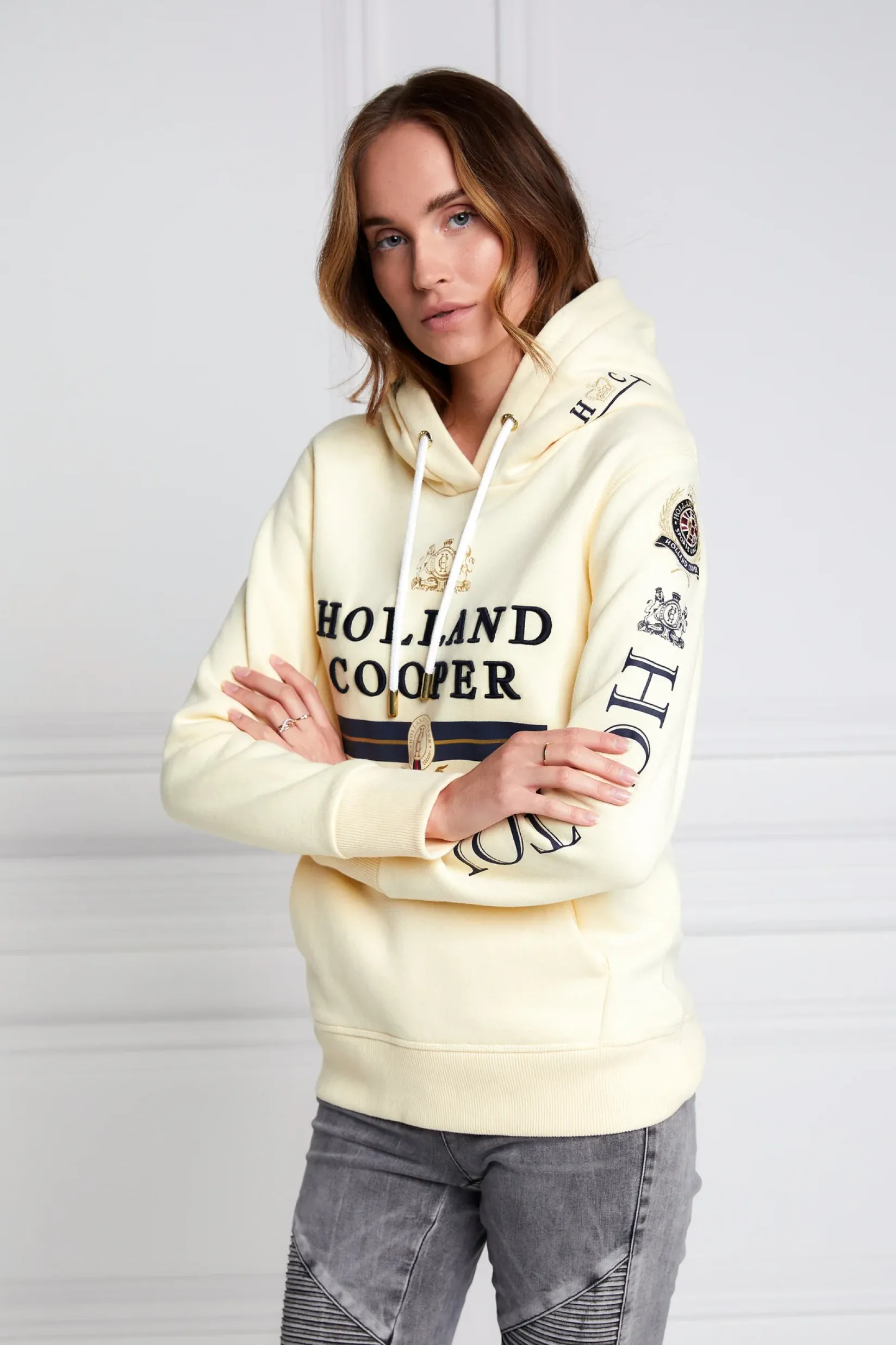 Holland Cooper Hoodies|Equestrian Casualwear-HC Heritage Hoodie Lemon