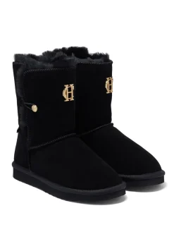 Holland Cooper Shearling Boots|Footwear-HC Shearling Boot Black
