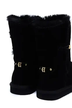 Holland Cooper Shearling Boots|Footwear-HC Shearling Boot Black