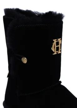 Holland Cooper Shearling Boots|Footwear-HC Shearling Boot Black