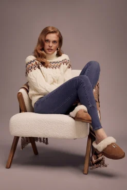 Holland Cooper Gifts For Her|Slippers-HC Shearling Slipper Tan