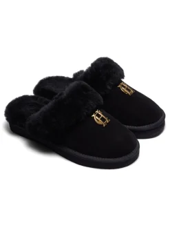 Holland Cooper Shearling Boots|Boots-HC Shearling Slipper Black