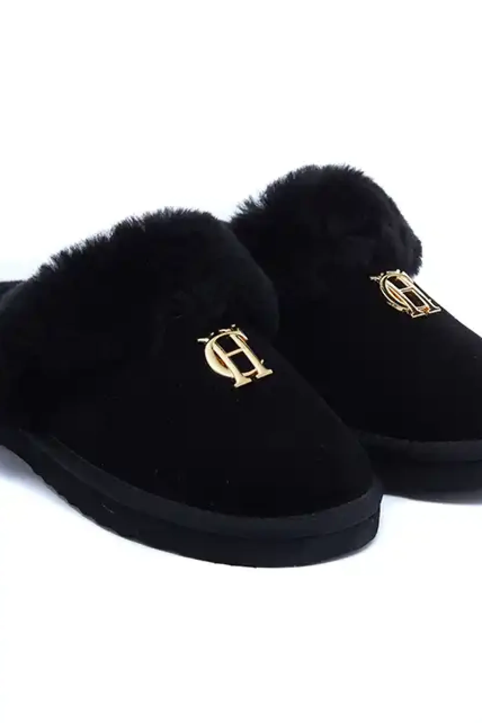 Holland Cooper Shearling Boots|Boots-HC Shearling Slipper Black