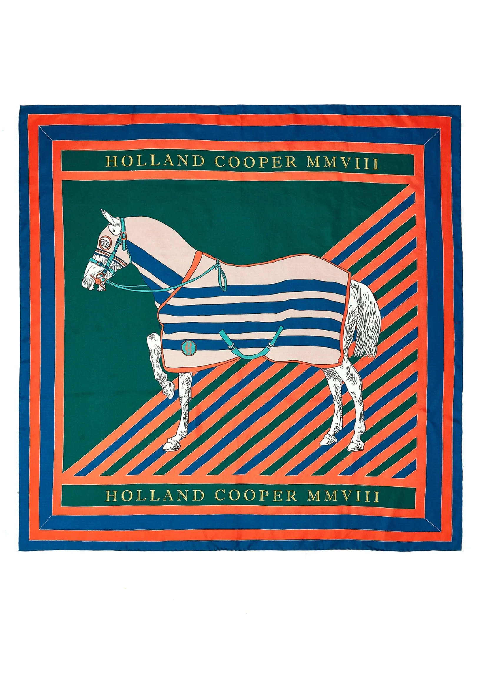 Holland Cooper The Perfect Gesture|Scarves-HC Silk Scarf Horse Flag