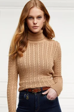 Holland Cooper Gifts For Her|Belts-HC Slim Logo Belt Tan