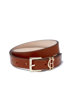 Holland Cooper Gifts For Her|Belts-HC Slim Logo Belt Tan