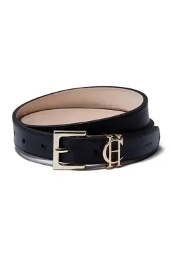 Holland Cooper Belts|Belts-HC Slim Logo Belt Black