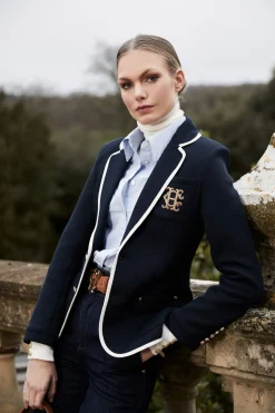 Holland Cooper Blazers|Jackets-Henley Blazer Ink Navy