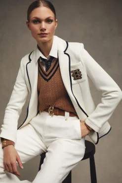Holland Cooper Blazers|Jackets-Henley Blazer Cream