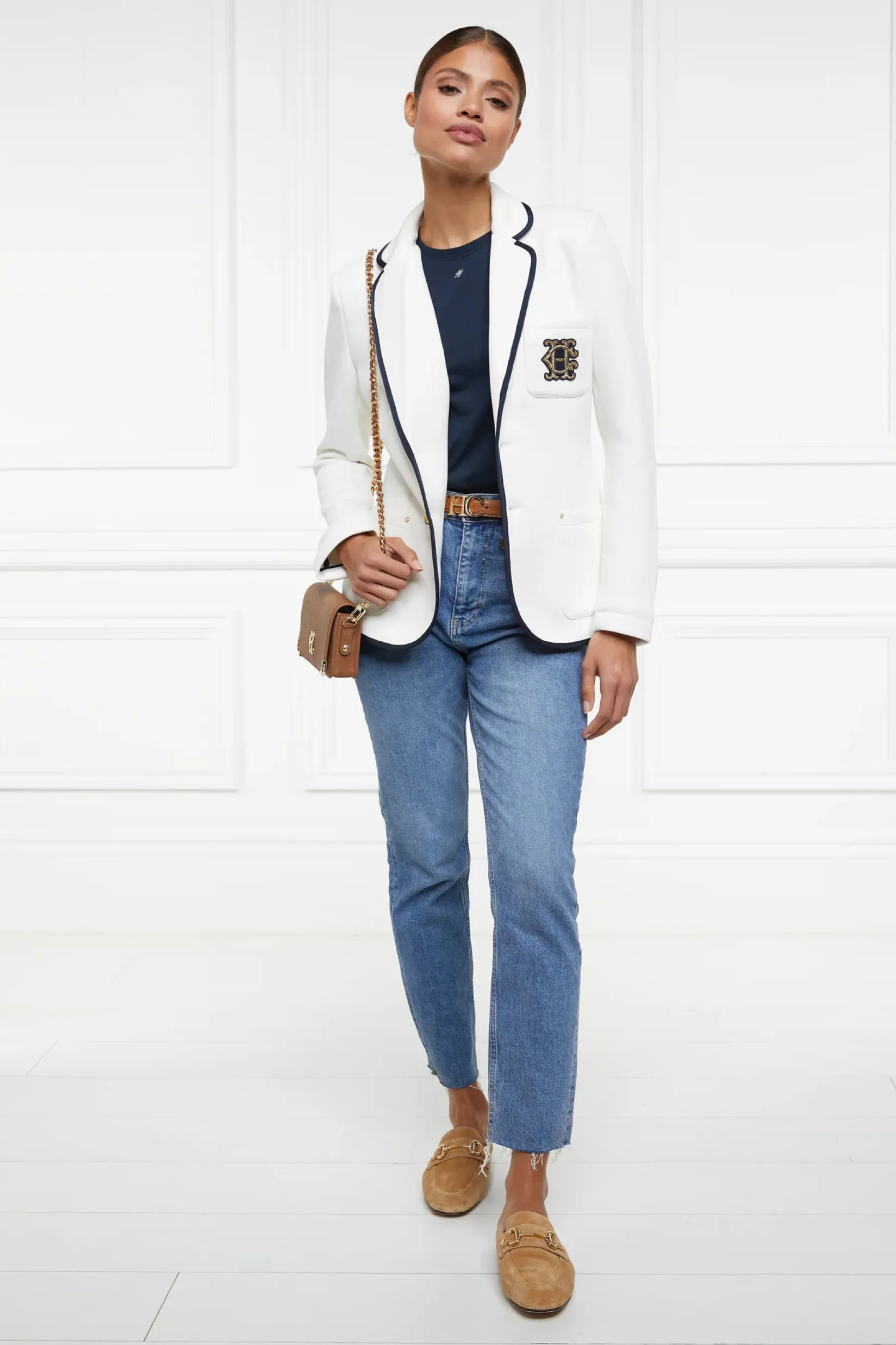 Holland Cooper Blazers|Jackets-Henley Blazer Cream