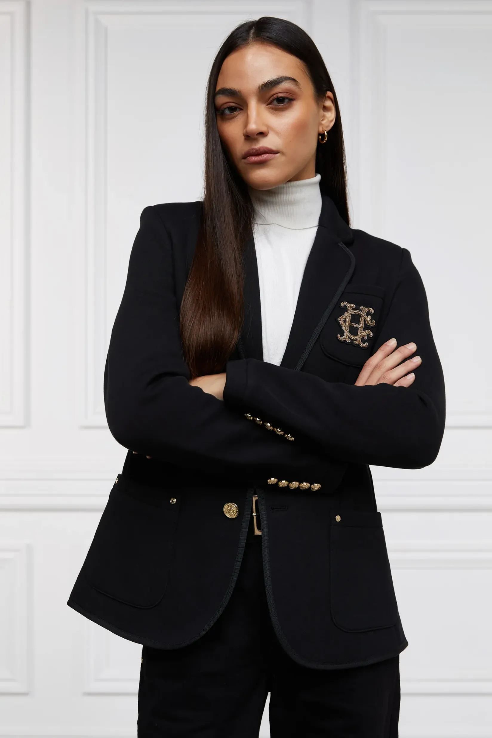 Holland Cooper Blazers|Jackets-Henley Blazer Black Black