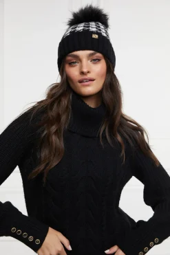 Holland Cooper Accessories|Shop Women-Heritage Bobble Hat Houndstooth