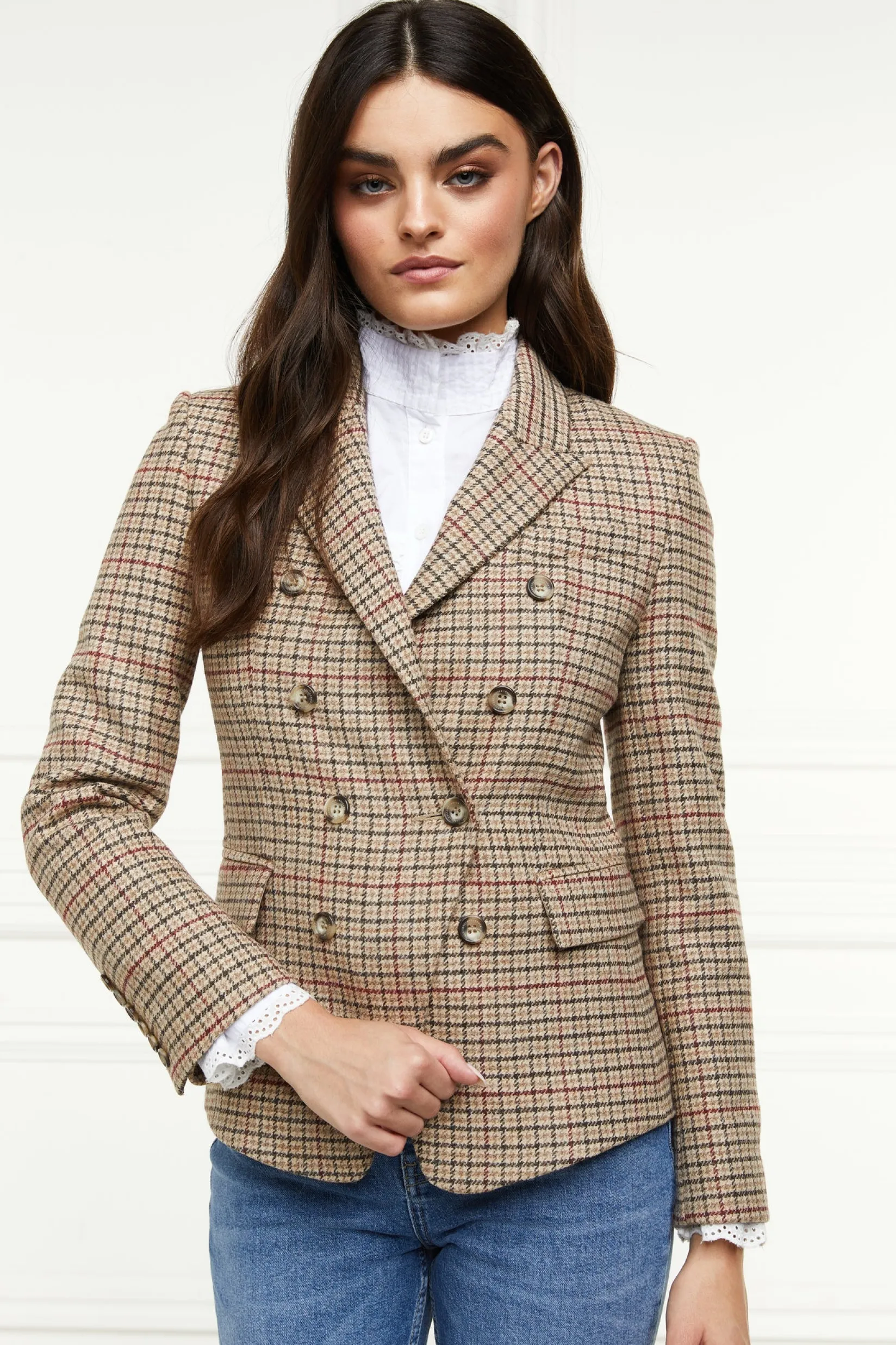 Holland Cooper Blazers|Jackets-Heritage Knightsbridge Blazer Charlton Tweed Horn Button