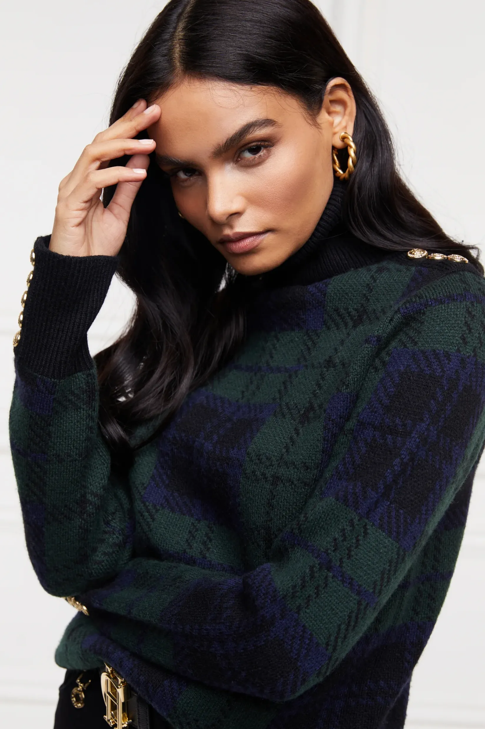 Holland Cooper Knitwear-Heritage Knit Jumper Blackwatch