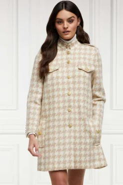 Holland Cooper Gifts For Her|Capes-Highbury Cape Coat Camel Houndstooth