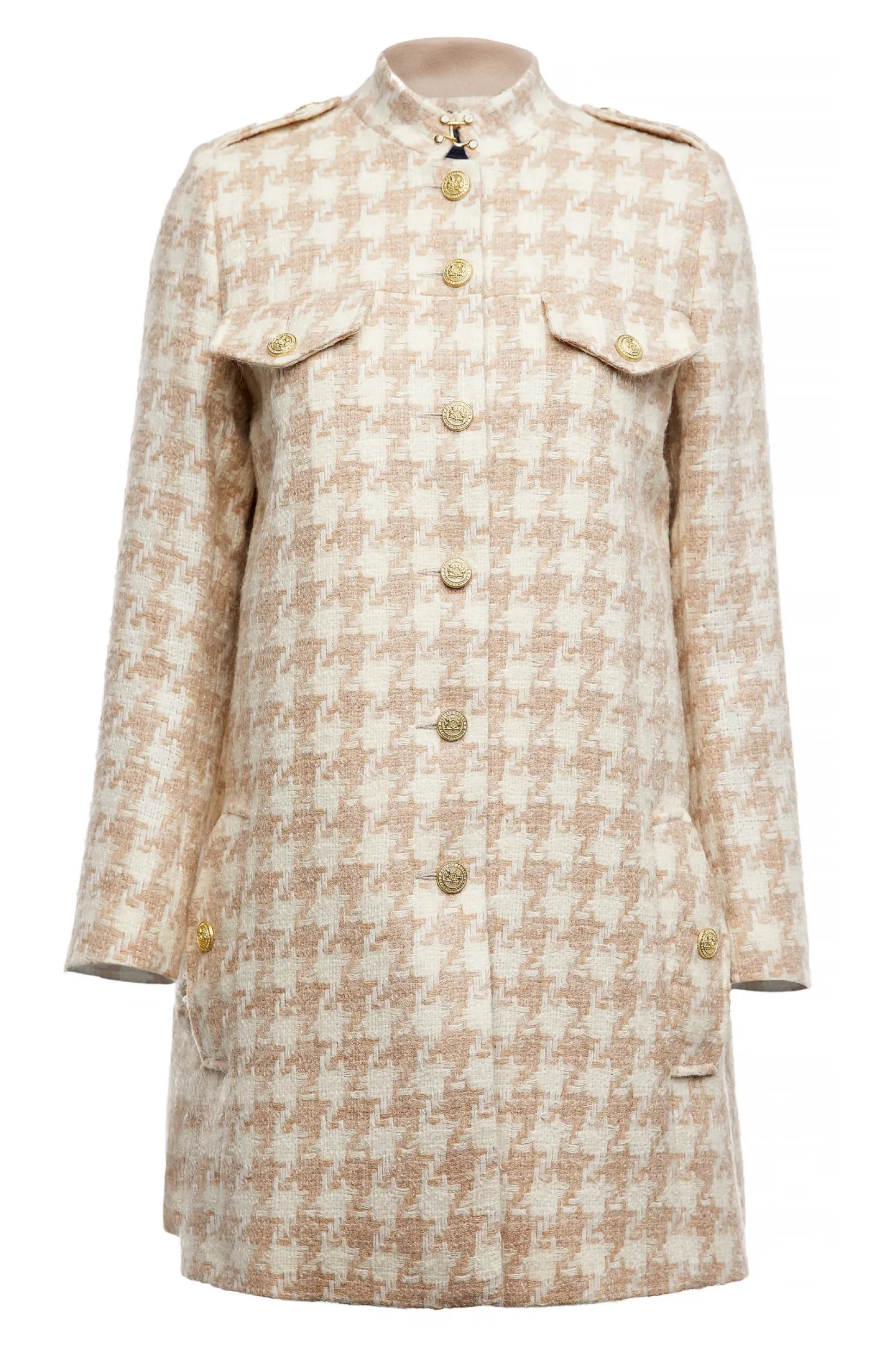 Holland Cooper Gifts For Her|Capes-Highbury Cape Coat Camel Houndstooth