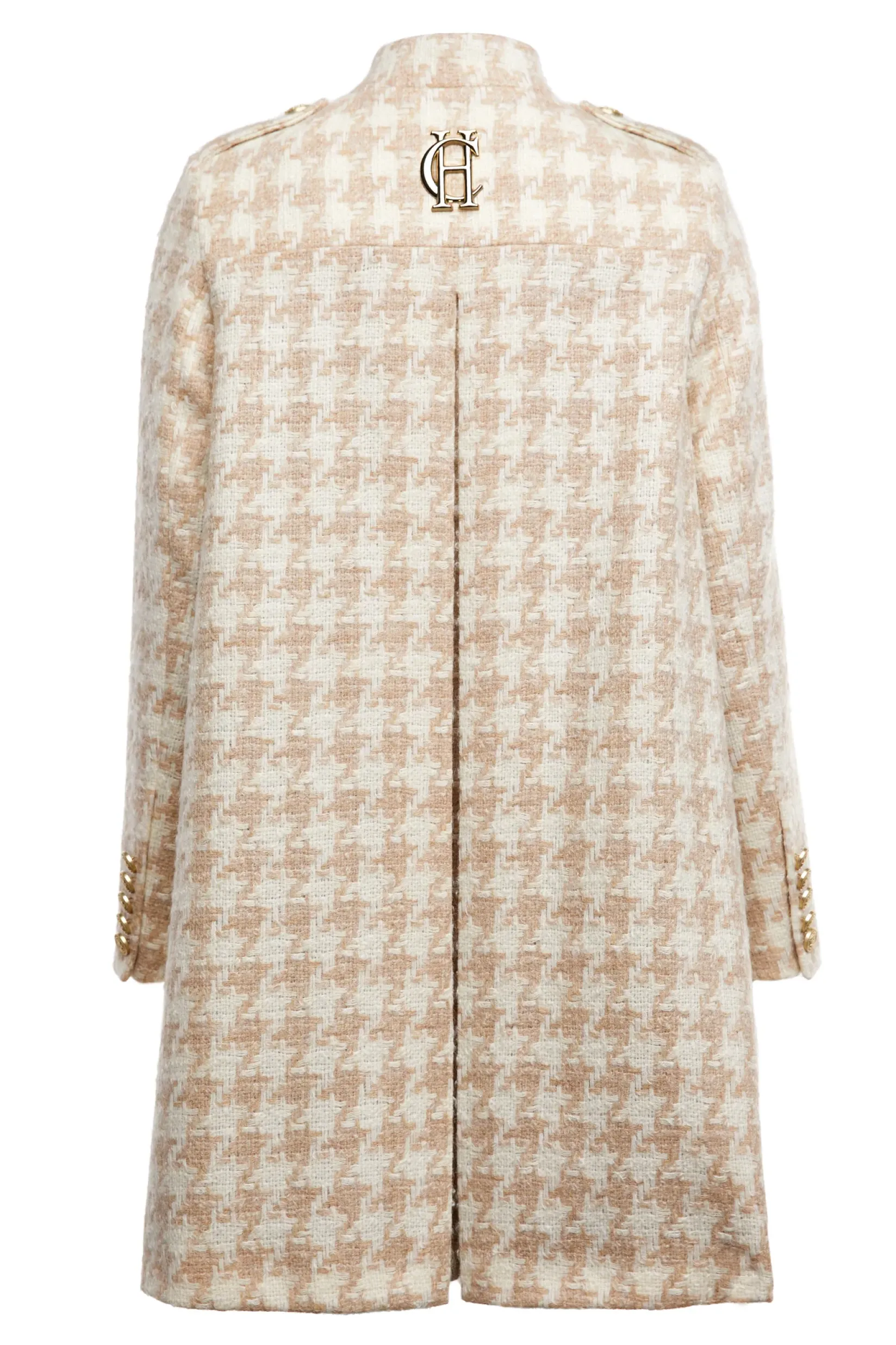 Holland Cooper Gifts For Her|Capes-Highbury Cape Coat Camel Houndstooth