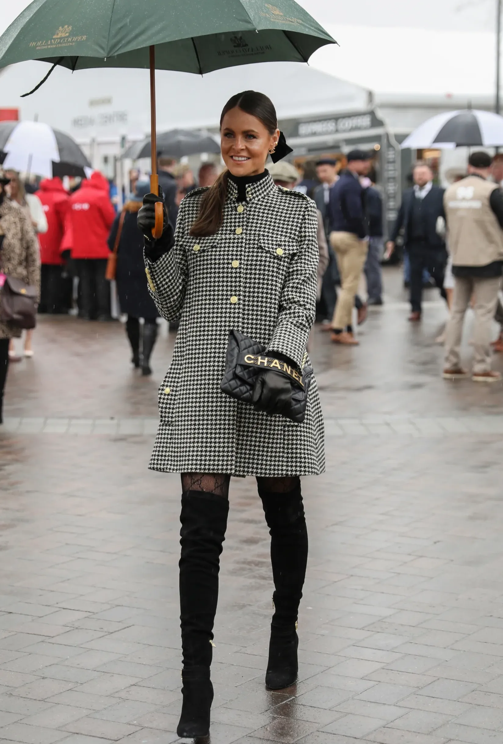 Holland Cooper Capes|Coats-Highbury Cape Coat Houndstooth