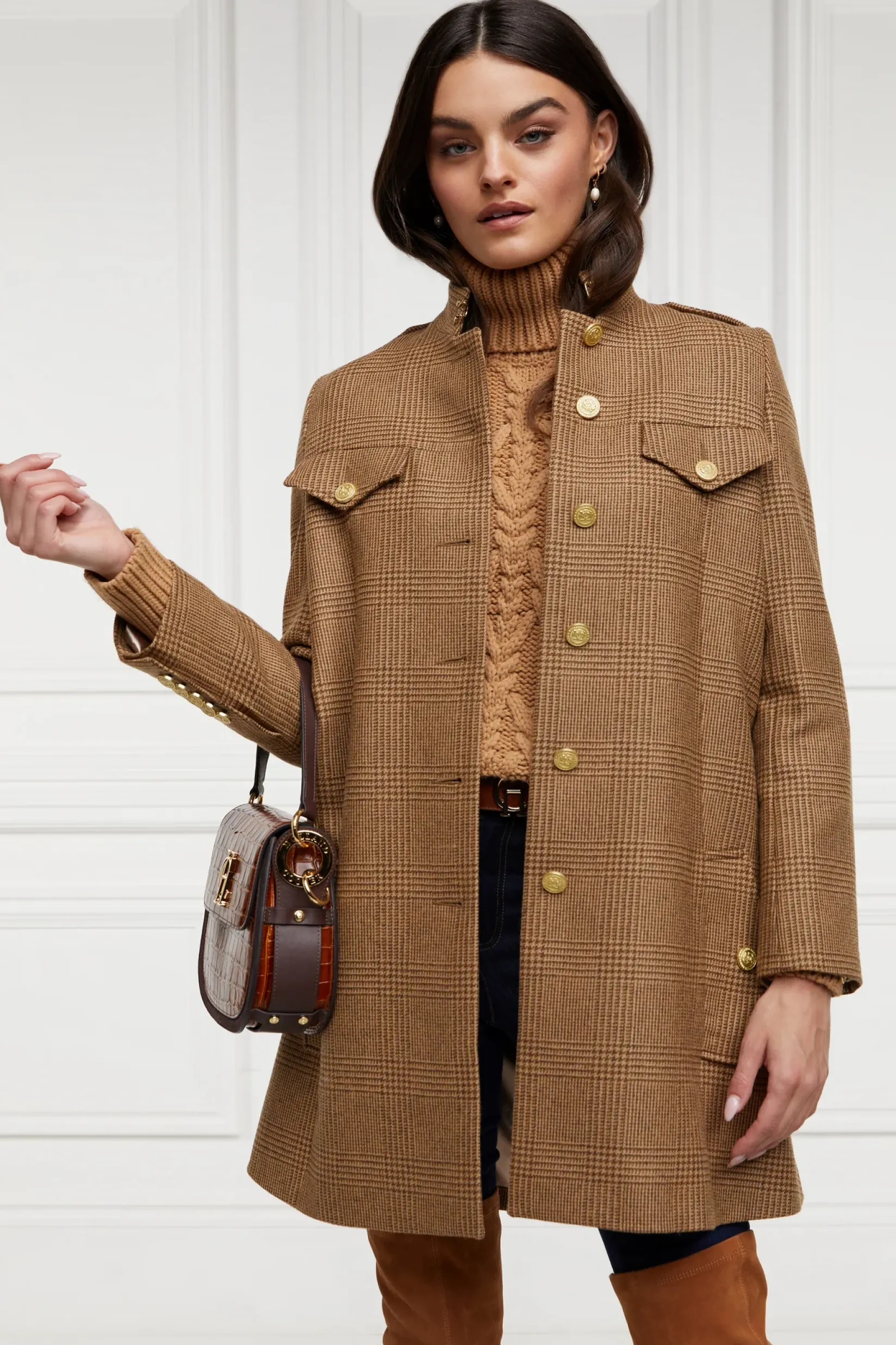 Holland Cooper Capes|Country Collection-Highbury Cape Coat Tawny