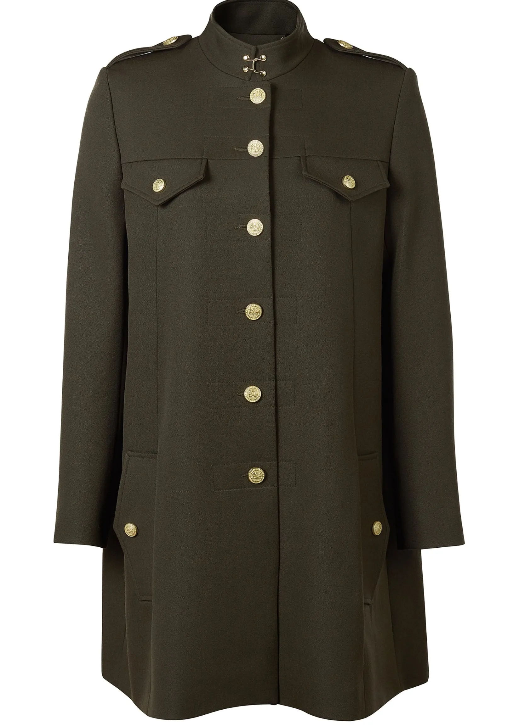 Holland Cooper Capes|Coats-Highbury Cape Coat Khaki Barathea