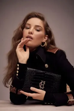 Holland Cooper Gifts For Her|Clutch Bags-Highbury Clutch Bag Black Gold