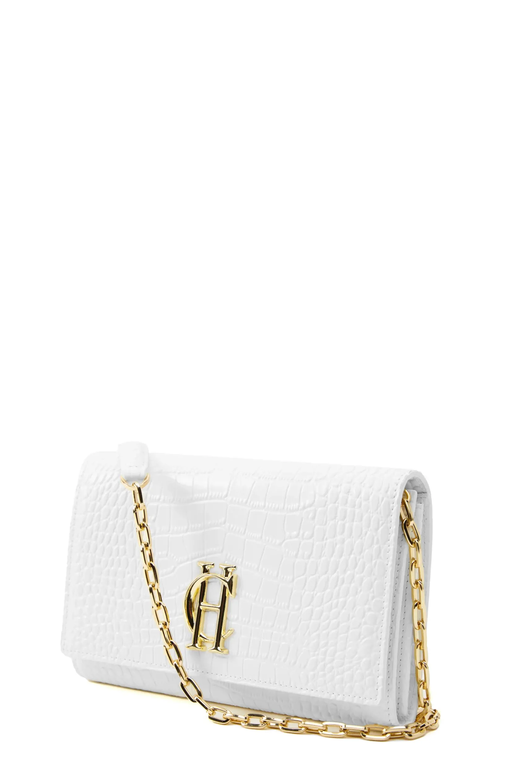 Holland Cooper Clutch Bags|Bags-Highbury Clutch Bag White Croc