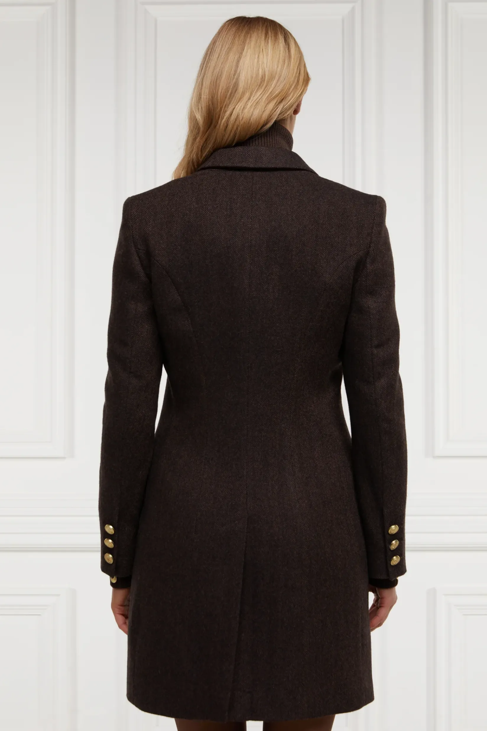 Holland Cooper Coats|Country Collection-Highgrove Coat Chocolate Herringbone