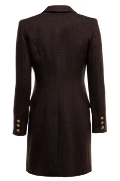 Holland Cooper Coats|Country Collection-Highgrove Coat Chocolate Herringbone