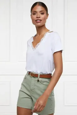 Holland Cooper Shorts|Shop By Product-High Rise Denim Short Sage