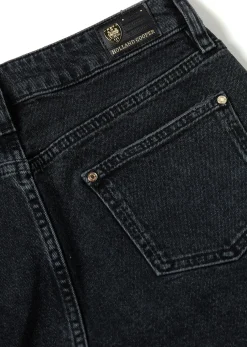 Holland Cooper Shorts-High Rise Denim Short Washed Black