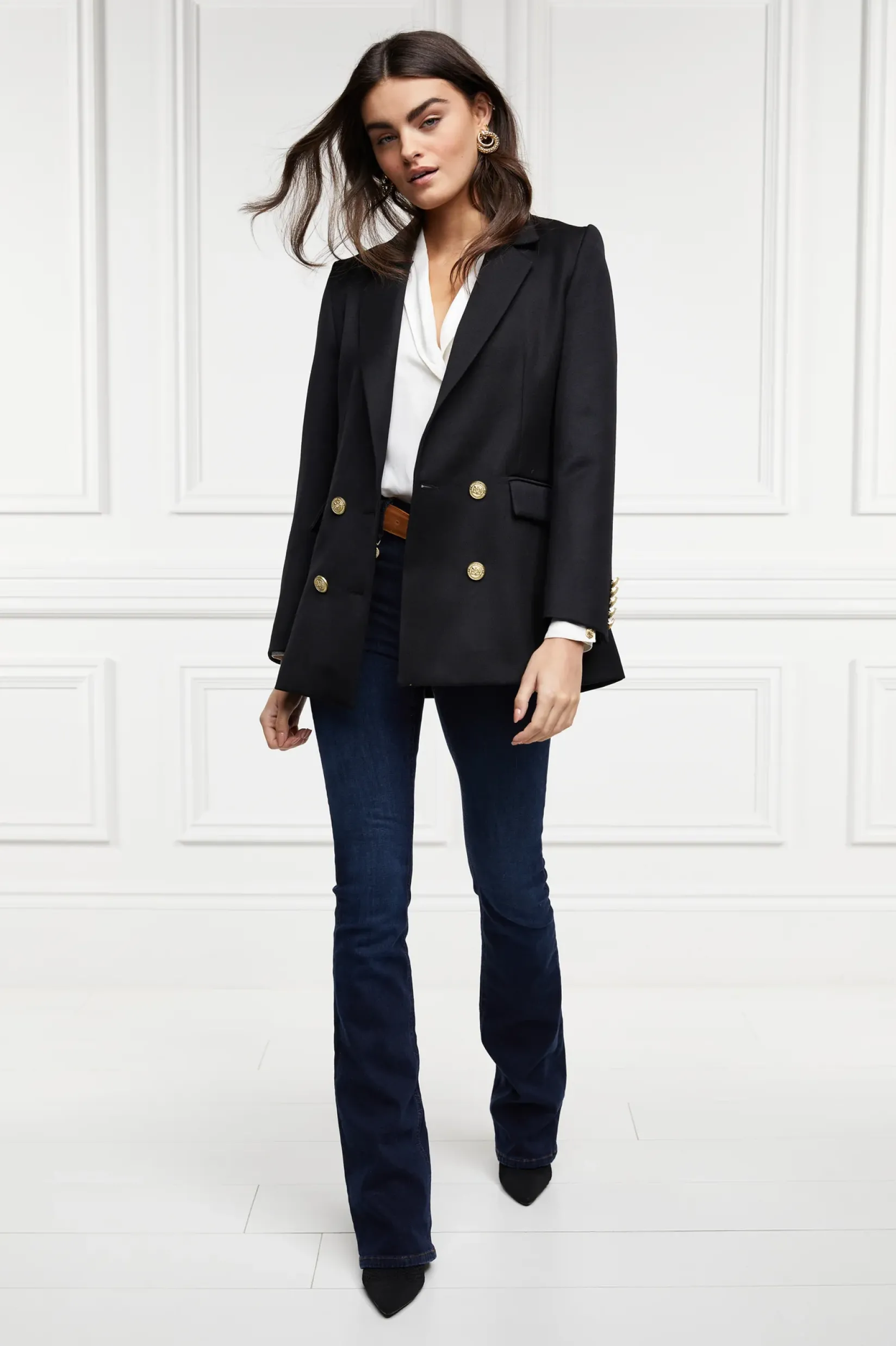 Holland Cooper Gifts For Her|Jeans-High Rise Flared Jean Deep Indigo
