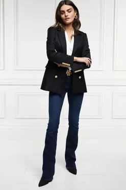 Holland Cooper Gifts For Her|Jeans-High Rise Flared Jean Deep Indigo