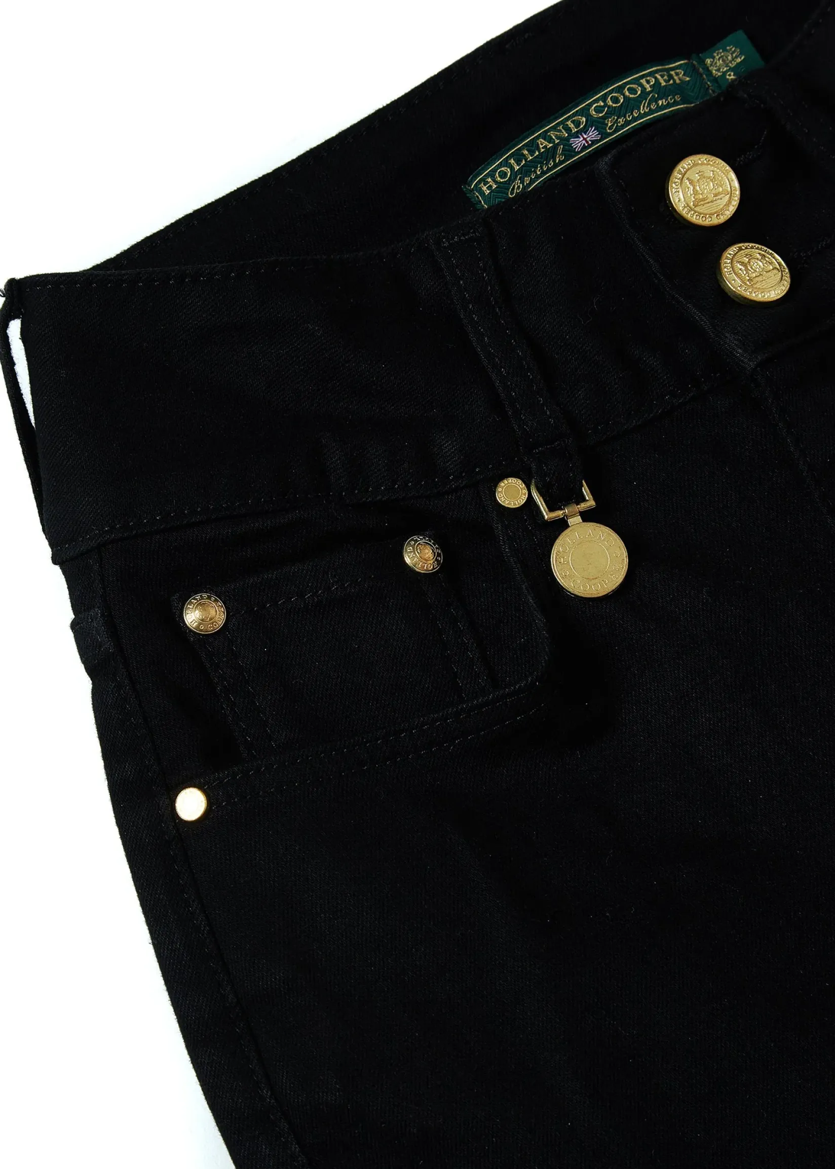 Holland Cooper Jeans|Wardrobe Staples-High Rise Flared Jean Stay Black