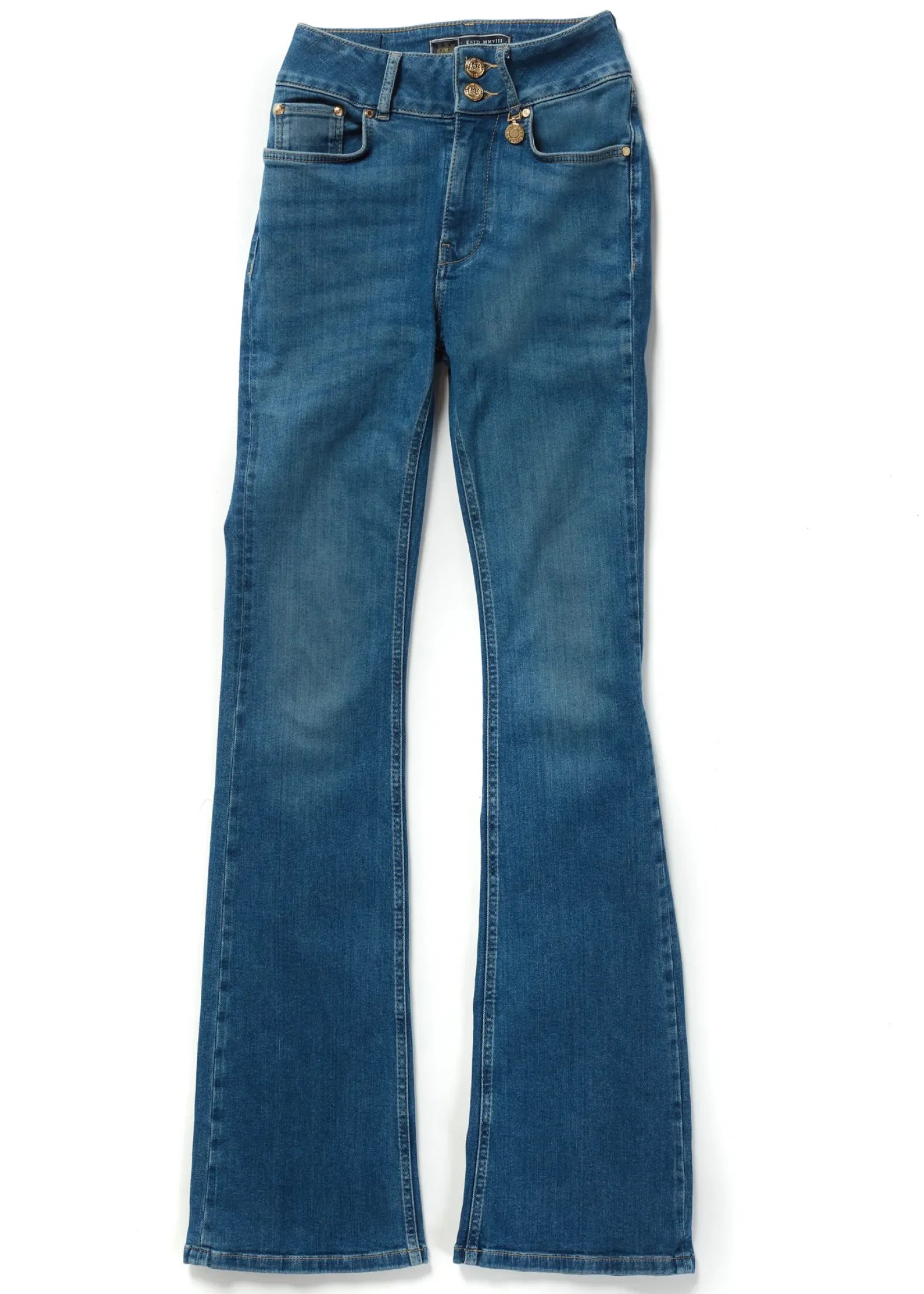 Holland Cooper Jeans|Wardrobe Staples-High Rise Flared Jean Denim