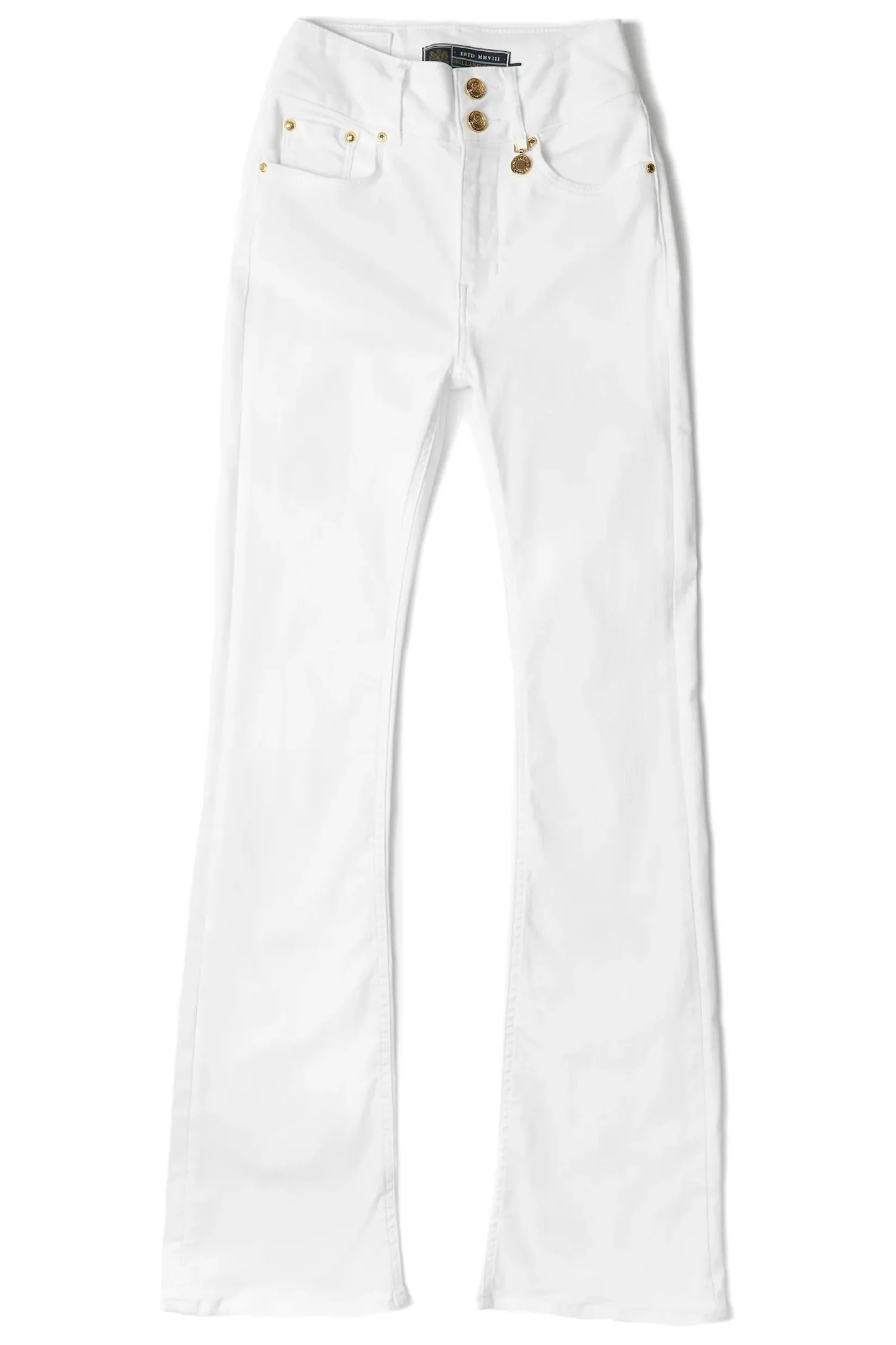 Holland Cooper Jeans-High Rise Flared Jean White