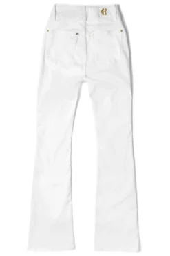 Holland Cooper Jeans-High Rise Flared Jean White