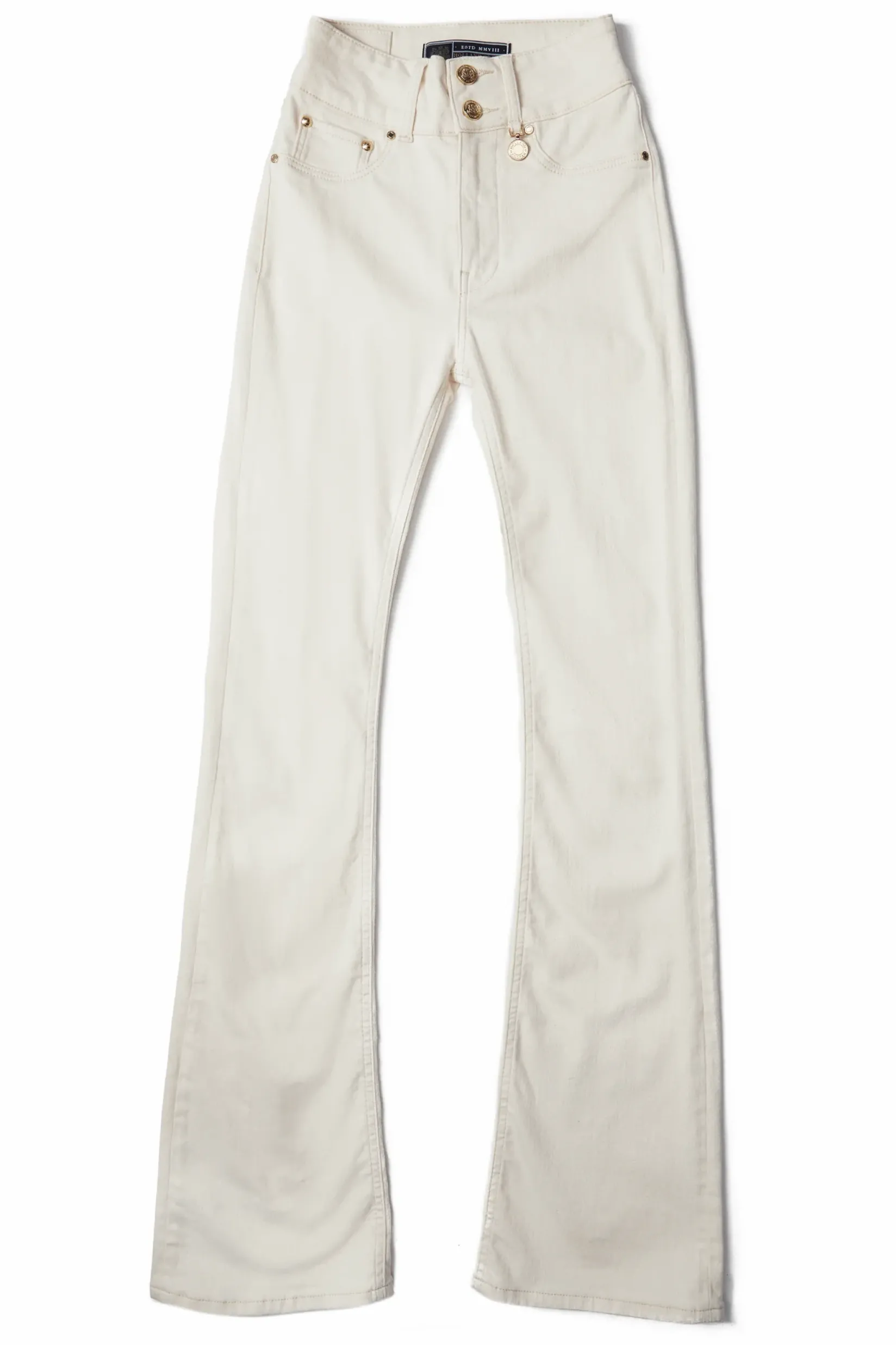 Holland Cooper Jeans|Bestsellers-High Rise Flared Jean Oatmeal