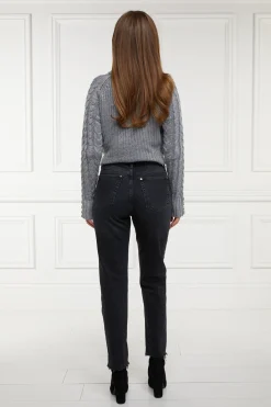 Holland Cooper Jeans|Wardrobe Staples-High Rise Slim Jean Washed Black