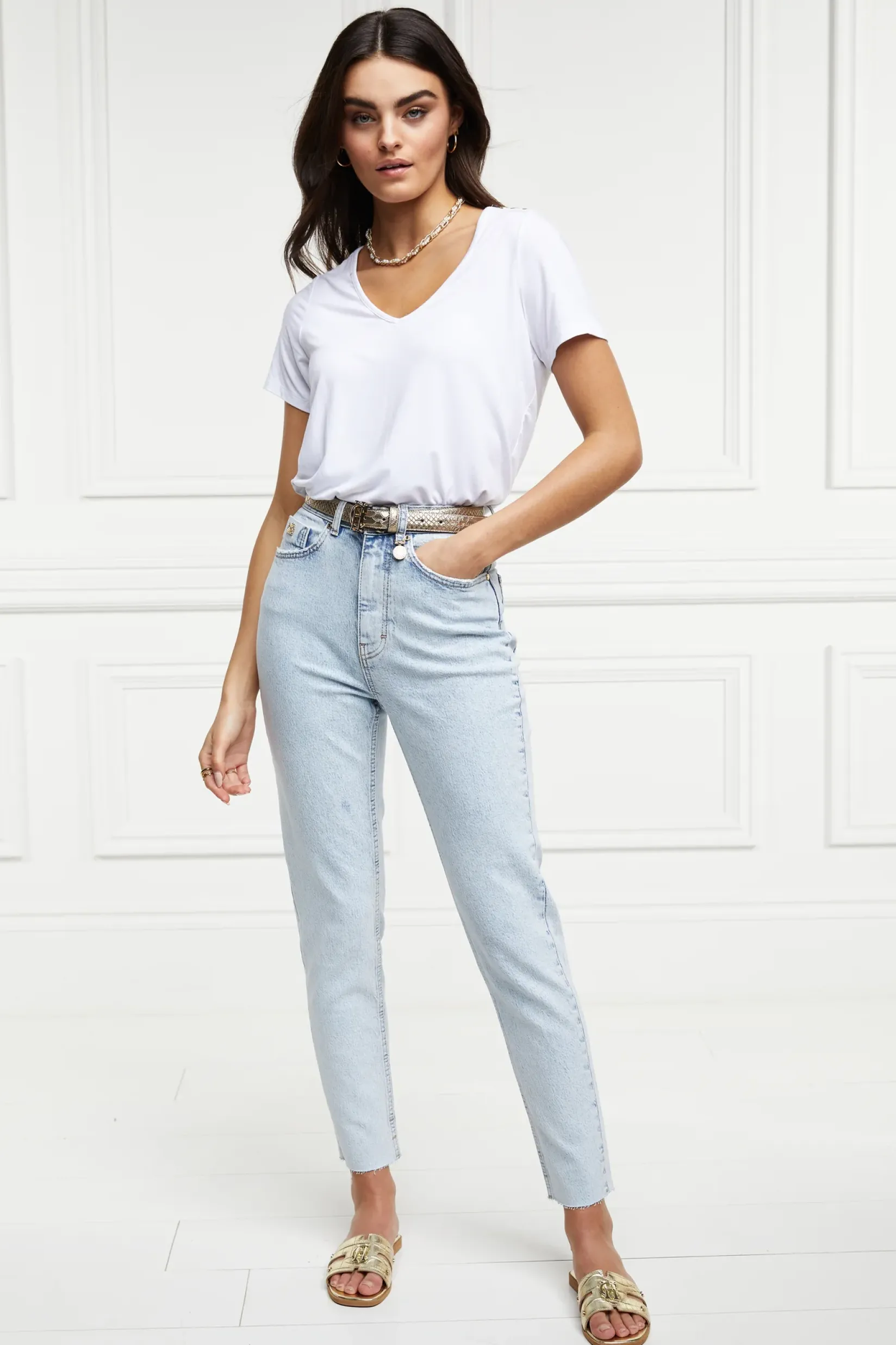 Holland Cooper Jeans|Jade's Top Picks-High Rise Slim Jean Light Stone Wash