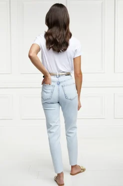Holland Cooper Jeans|Jade's Top Picks-High Rise Slim Jean Light Stone Wash