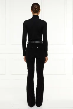 Holland Cooper The Date Night Edit|The Date Night Edit-High Rise Velvet Flare Black