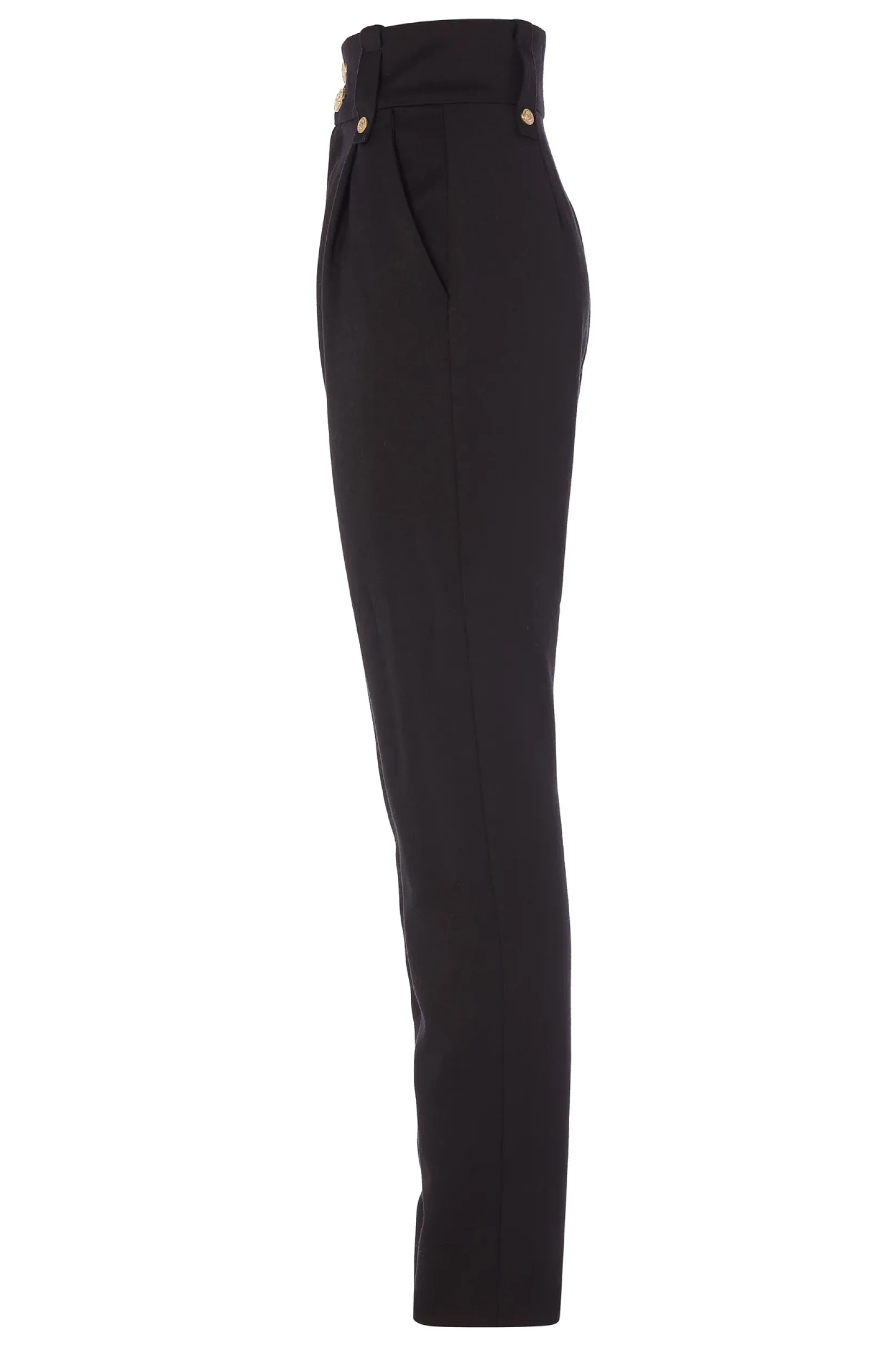 Holland Cooper Trousers|In Stock Tailoring-High Waisted Peg Trouser Black Barathea