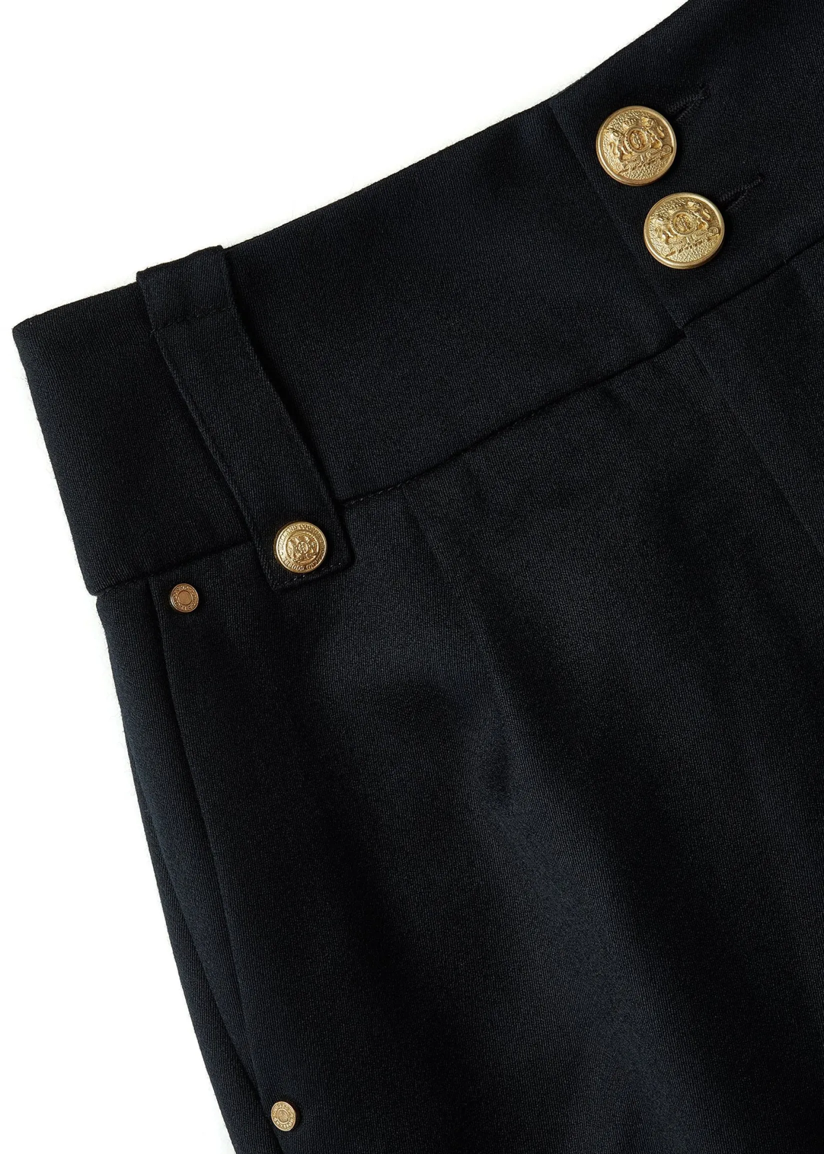 Holland Cooper Trousers|In Stock Tailoring-High Waisted Peg Trouser Black Barathea