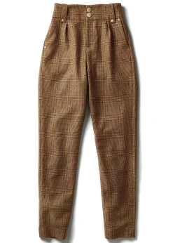 Holland Cooper Trousers|In Stock Tailoring-High Waisted Peg Trouser Tawny