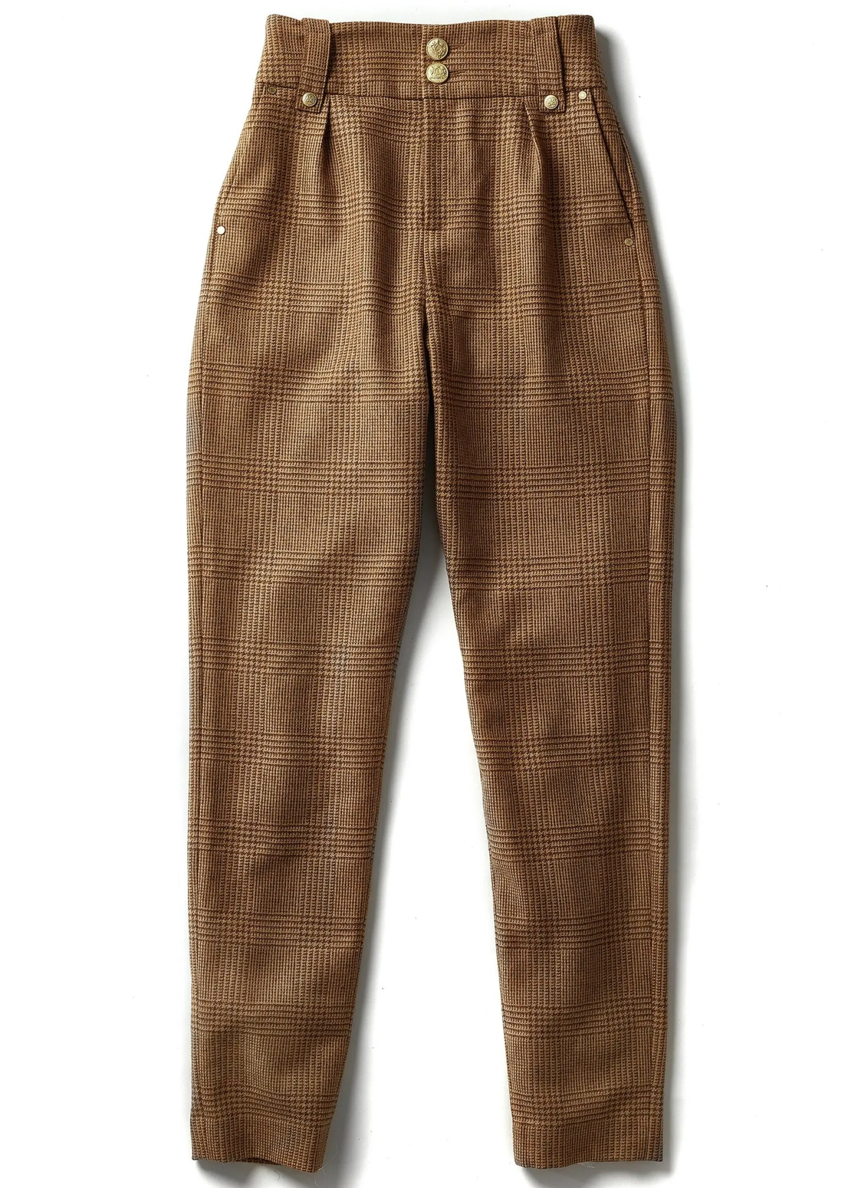 Holland Cooper Trousers|In Stock Tailoring-High Waisted Peg Trouser Tawny