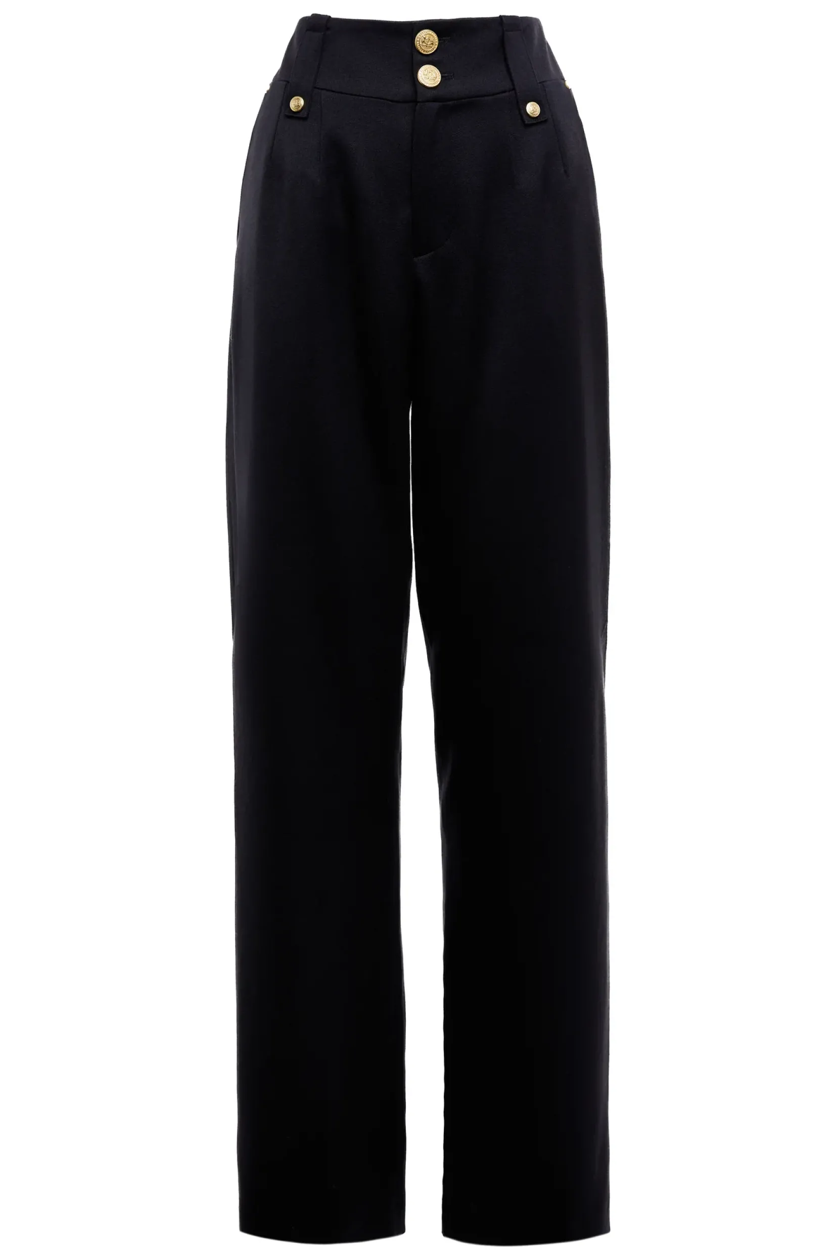 Holland Cooper Gifts For Her|Trousers-High Waisted Straight Trouser Black Barathea