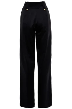 Holland Cooper Gifts For Her|Trousers-High Waisted Straight Trouser Black Barathea