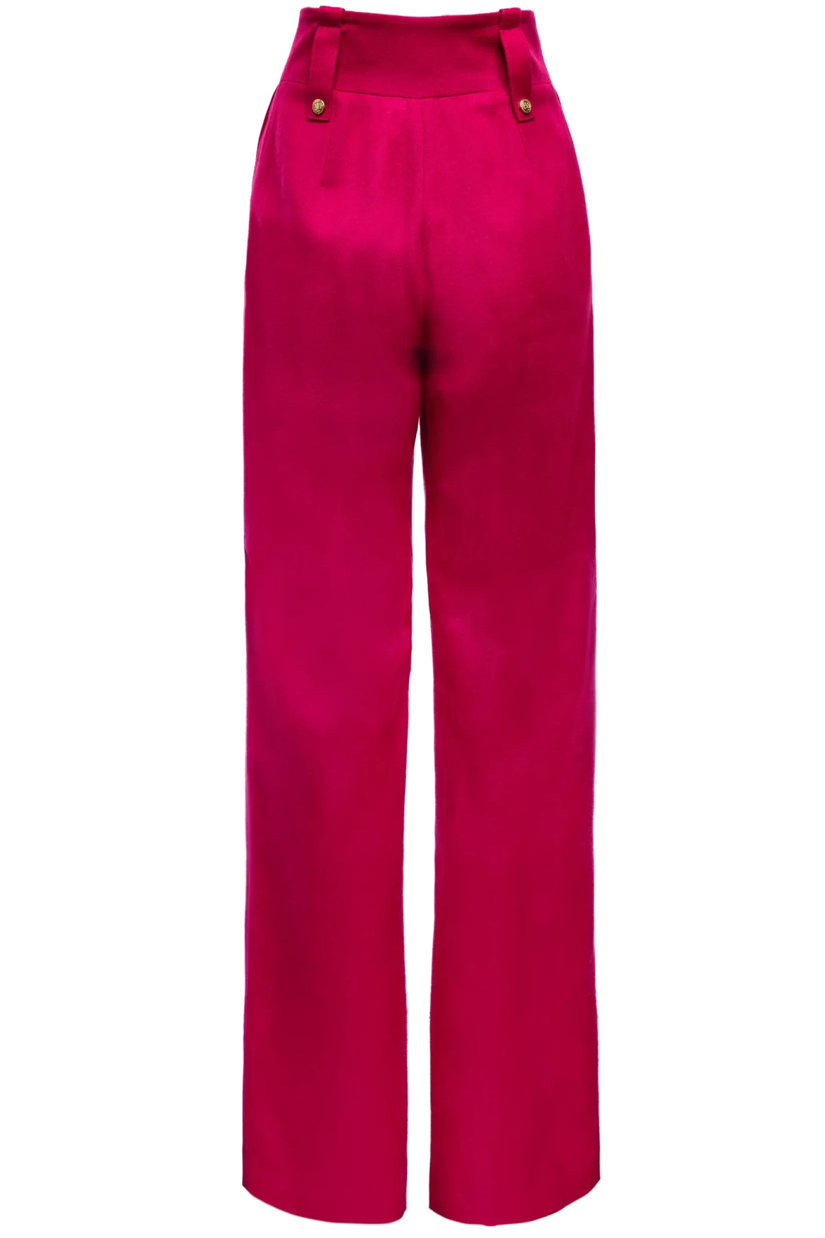 Holland Cooper Gifts For Her|Trousers-High Waisted Straight Trouser Hot Pink Barathea