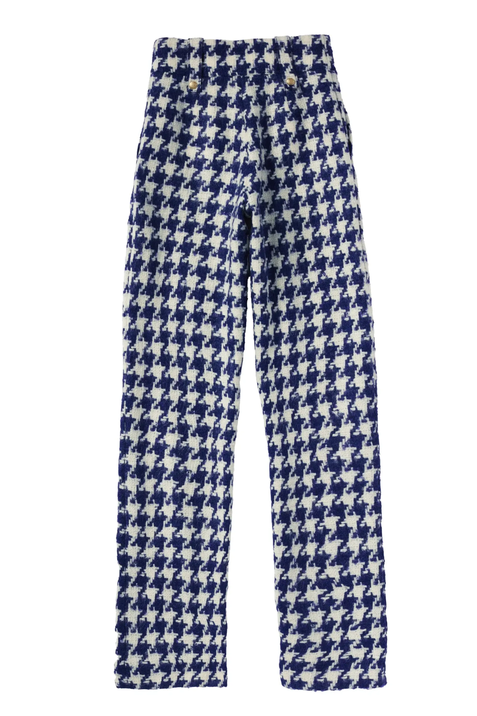 Holland Cooper Trousers|Seasonal Inspiration-High Waisted Straight Trouser Large Scale Navy Houndstooth