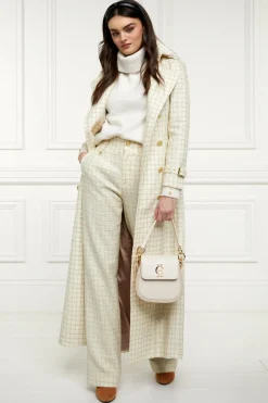 Holland Cooper Trousers|Seasonal Inspiration-High Waisted Straight Trouser Ivory Sparkle Tweed